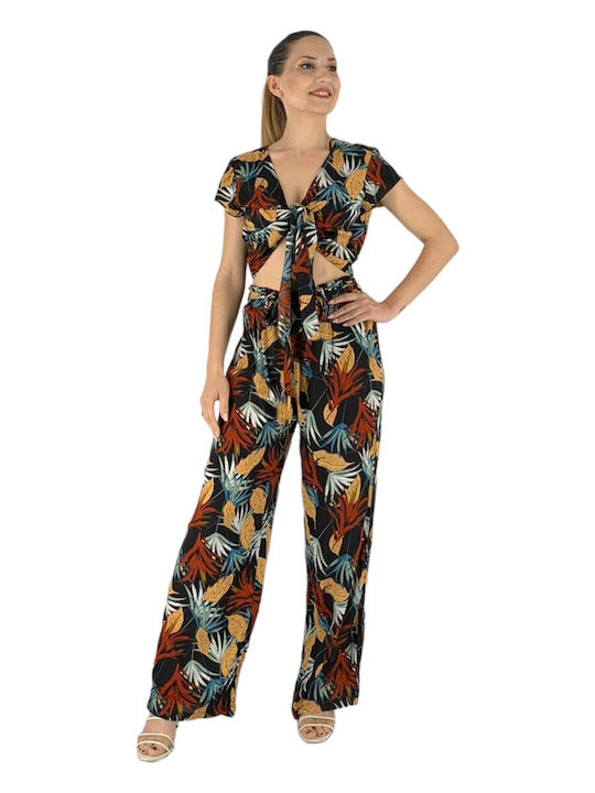 Sushi's Closet Femei Set cu Pantaloni cu Croială Lejeră Floral