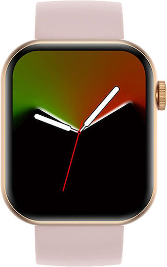 Egoboo GW41 Aluminium Smartwatch με Παλμογράφο (Ροζ)