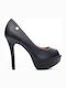 Peep Toe Γόβες Μαύρες