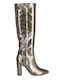 Damenstiefel mit hohem Absatz Silber