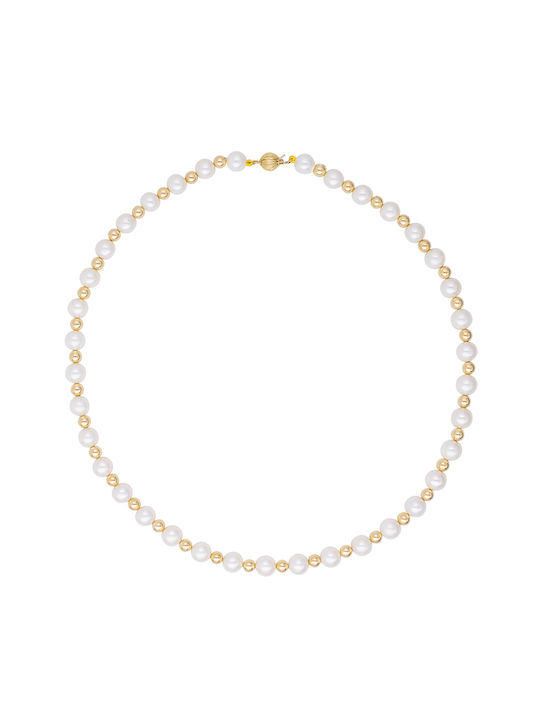 Margaritari Necklace from Gold 14K with Pearls