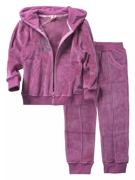 Reflex Kids Sweatpants Set Fuchsia 2pcs