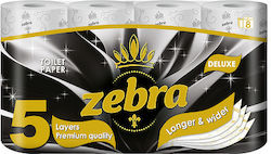 Zebra Toilet Paper 8 Rolls 5 Ply