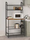 Megapap Mulligan Metallic Kitchen Rack 5 Tiers Black 81x40.5x160cm