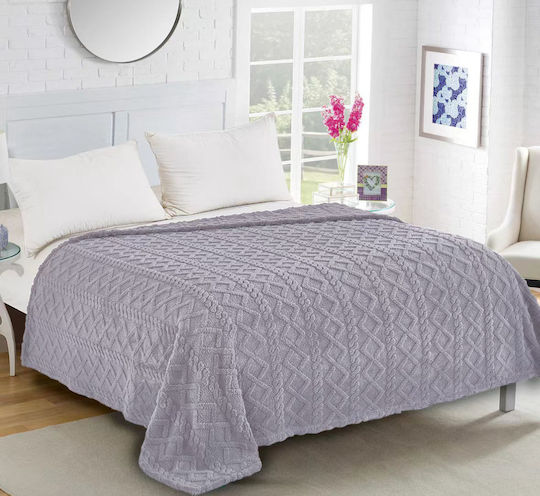 Silk Fashion Κουβέρτα Fleece Μονή 160x220εκ. Γκρι 5206978073038