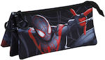 Marvel Spiderman Pencil Case with 3 Compartments Black