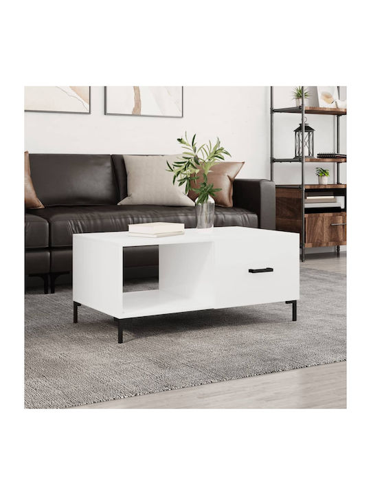 Rectangular Wooden Coffee Table White L90xW50xH...