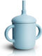 One & Only Baby Baby Cup with Handles and Straw made of Silicone Light Blue 150ml