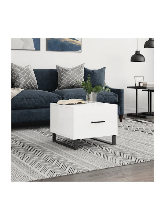 Square Wooden Side Table White L50xW50xH40cm