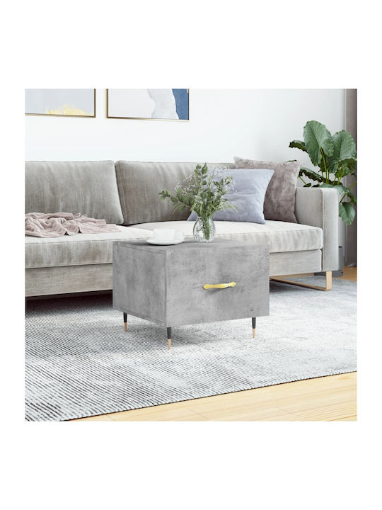 Square Side Table Wooden with Drawers Gray M50x...