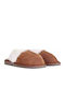 Lederne Winter Damen Hausschuhe Braun