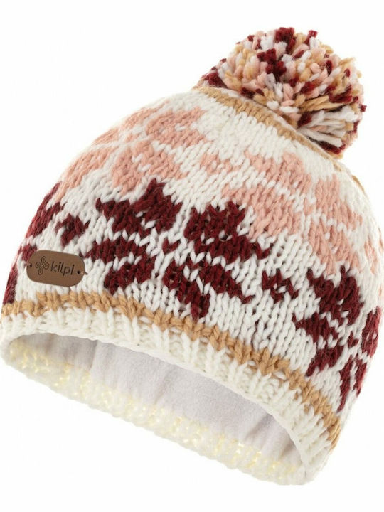 Pom Pom Beanie Γυναικείος Fleece Σκούφος Πλεκτός σε Ροζ χρώμα
