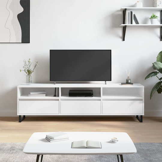 White TV Stand L150xD30xH44.5cm
