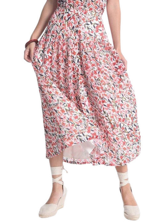 Molly Bracken Midi Skirt Floral in Pink color