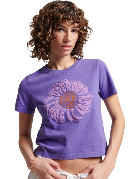 Superdry Vintage Tribal Feminin Tricou Violet