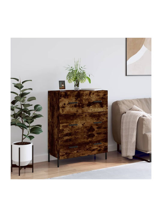 Wooden Chest of Drawers with 3 Drawers 69.5x34x90cm