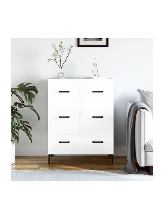 Wooden Chest of Drawers with 3 Drawers White 69...