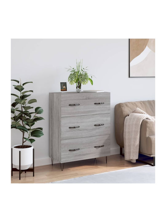 Wooden Chest of Drawers with 3 Drawers Gray 69....