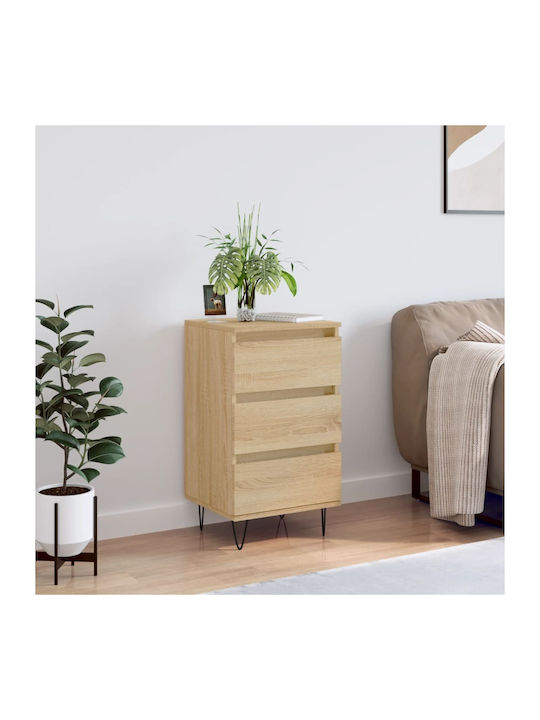 Wooden Chest of Drawers with 3 Drawers 40x35x70cm