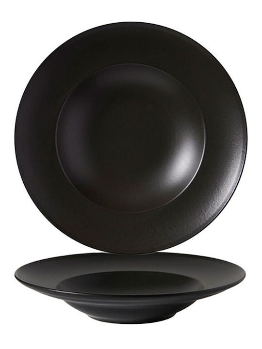 Güral Porselen Bodrum Πιάτο Βαθύ από Πορσελάνη Matt Black με Διάμετρο 26cm