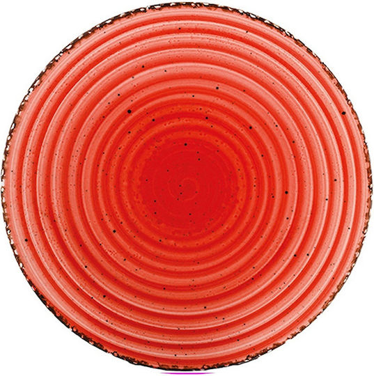 Güral Porselen Avanos Plate Shallow made of Porcelain Red with Diameter 27cm