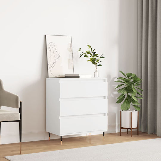 Συρταριέρα Κρεβατοκάμαρας mit 3 Schubladen Weiß 60x35x70cm