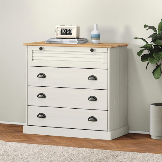 Wooden Chest of Drawers with 4 Drawers 80x40x76cm