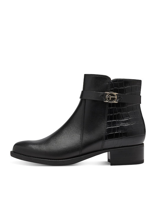Leder Stiefeletten Damen Schwarz
