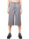 Women's Fabric Trousers with Elastic Gray