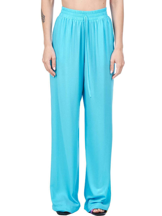 Zoya Women's High-waisted Fabric Trousers Light Blue