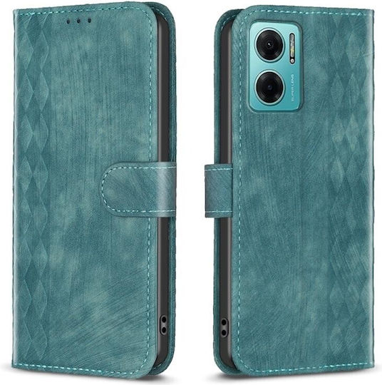 Plaid Embossed Brieftasche Grün (Redmi 10 5G)