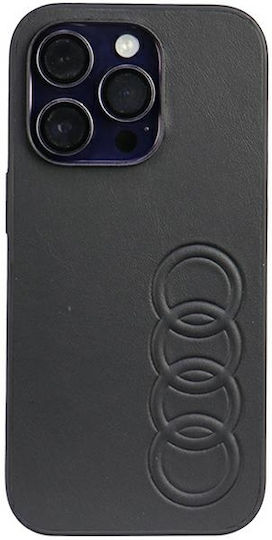 Audi Umschlag Rückseite Leder / Kunststoff Schwarz (iPhone 14 Pro)