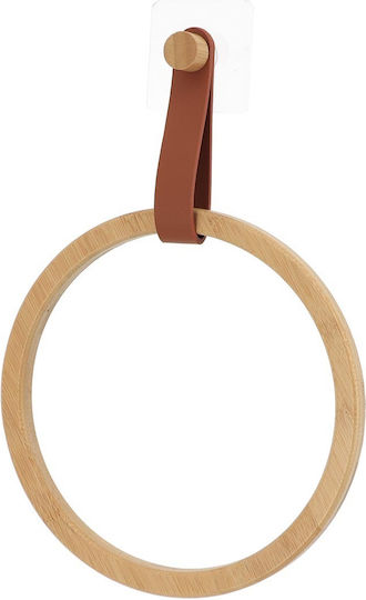 Eurocasa Single Wall-Mounted Bathroom Ring ​31x21cm Brown