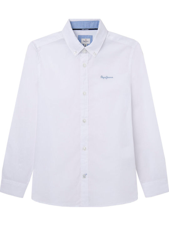 Kids One Color Shirt Long Sleeve White Drake
