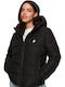 Superdry Women's Short Sports Jacket for Spring or Autumn with Hood Black