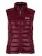 Women's Short Puffer Jacket for Spring or Autumn Burgundy