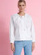 Women's Short Puffer Jacket for Winter White