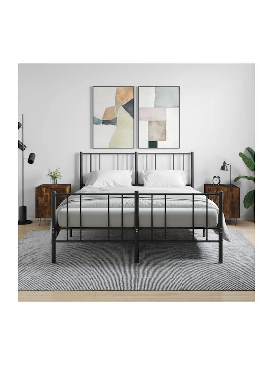 Wooden Bedside Tables 2pcs Καπνιστή Δρυς 40x40x50cm