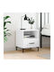 Wooden Bedside Table White 40x35x47.5cm