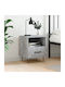 Wooden Bedside Table Gray 40x35x47.5cm