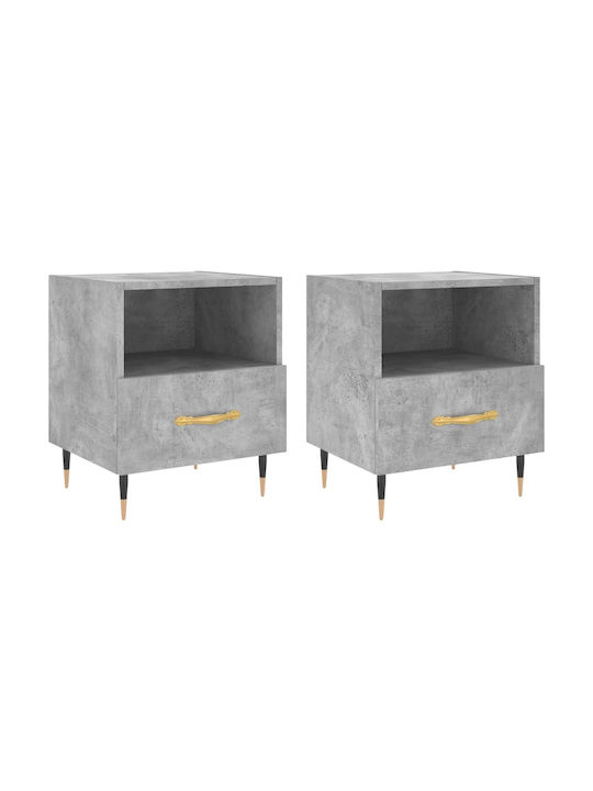 Wooden Bedside Tables 2pcs Gray 40x35x47.5cm