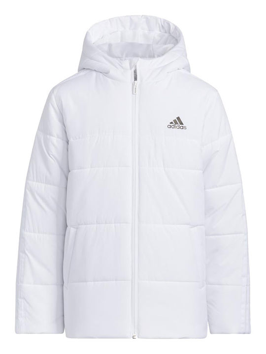 Kinder Sportjacke Kurz mit Kapuze Weiß