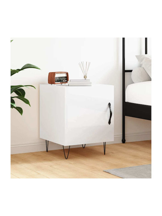 Wooden Bedside Table White 40x40x50cm