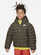 Kids Sports Short Hooded Khaki Coat