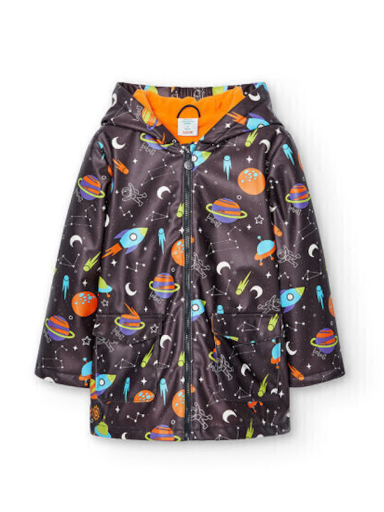 Waterproof Kids' Casual Jacket Long with Lining & Hood Anthracite