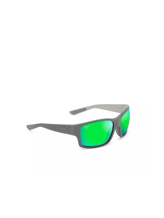 Maui Jim Man Groves Bărbați Ochelari de soare cu Gri Din plastic Rame și Verde Polarizate Oglindă Lentilă GM604-14