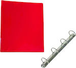 Exas Paper Clipboard with 4 Rings Red 1pcs