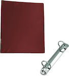 Exas Paper Clipboard with 2 Rings Burgundy 1pcs