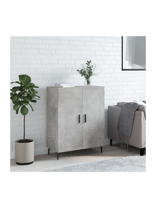 Living Room Cabinet Made of Wood & Grey Metal 6...