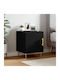 Wooden Bedside Table Black 40x40x50cm